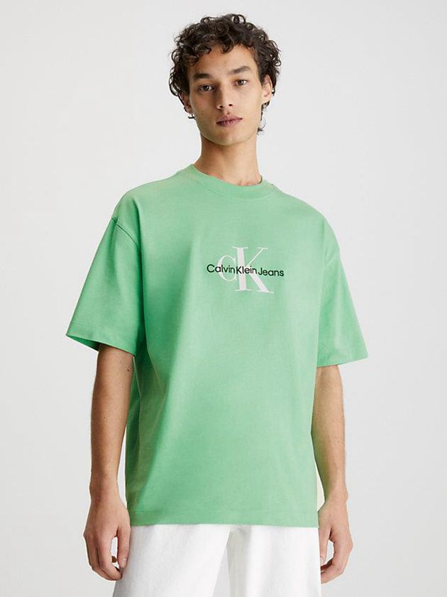 Calvin Klein USA Oversized Monogram Mens T-Shirt Green 6207914-GM